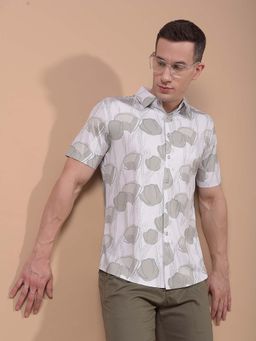 CRIMSOUNE CLUB - Men Green Printed Shirt