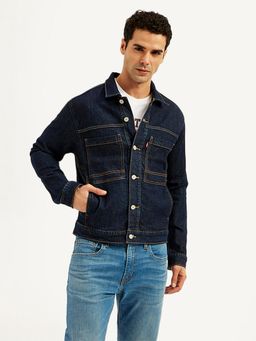 Levi's - Mens Solid Navy Spread Collar Jacket
