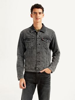 Levi's - Mens Solid Charcoal-Grey Denim Jacket