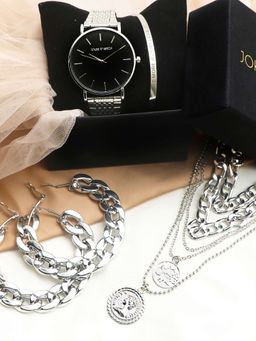 Joker and Witch - Joker & Witch Silver Charm Love Stack for Women JWLS251 (Pack of 4)