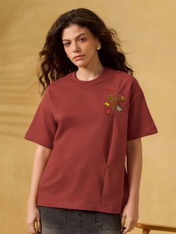 The Souled Store - Official Mickey Mouse: Charms Women Oversized T-Shirt