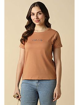 Allen Solly - Women Tan Graphic Print Casual T-Shirt