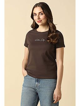 Allen Solly - Women Brown Graphic Print Casual T-Shirt