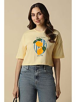 Allen Solly - Women Yellow Graphic Print Casual T-Shirt