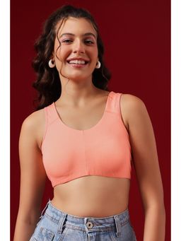 Clovia - Peach Cotton Non-Padded Non-Wired Full Coverage Beginners Bra
