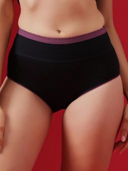 Clovia - Womens Black High Waist Hipster Tummy Tucker Panty