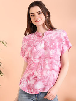 Maaesa - Women Pink Tie and Dye Top