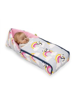 BAYBEE - Blue Baby Bed Cotton Sleeping Bag & Carry Nest For Babies