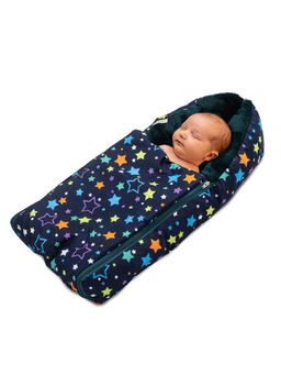BAYBEE - Green 3 In 1 Velvet Cotton Printed Baby Bed Cum Carry Sleeping Bag