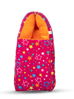 BAYBEE - Orange 3 In 1 Velvet Cotton Baby Bed Cum Sleeping Bag