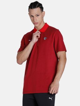 Puma - Ferrari Style 2 Tone Mens Red Polo T-shirt