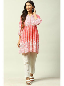 Biba - Pink Straight Kurta (Set of 2)