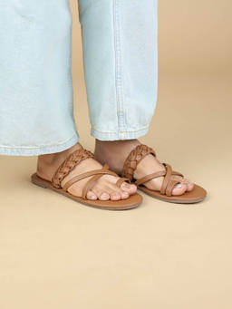 Postcard - Milan Slip On Flats In Tan