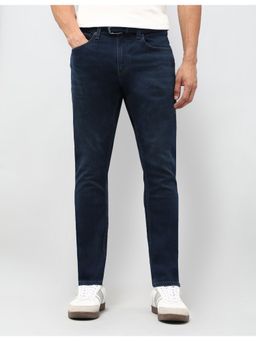 U.S. Polo Assn. Denim Co. - Men Blue Solid Henry Tapered Fit Jeans