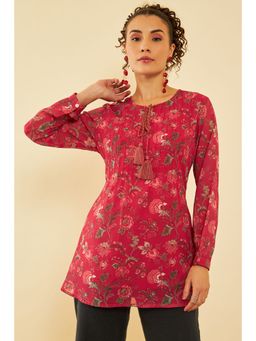 Soch - Pink Georgette Floral Print Tunic