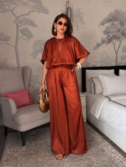 Contemponari - Draped Rust Co-Ord Set