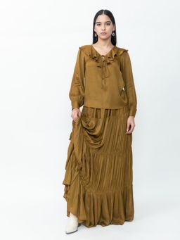 Contemponari - Ruffle Mustard Co-Ord Set