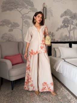 Contemponari - Printed Peach Co-Ord Set