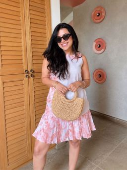 Contemponari - Peach Linen Shift Dress