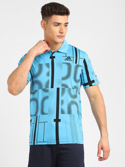 adidas - Club Graph Polo Blue Tennis Polo T-shirts