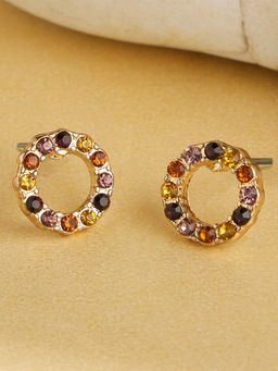 Accessorize London - Women's purple Amber Ditsy Halo Stud Earrings