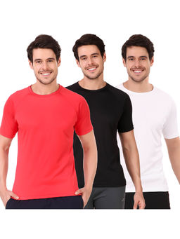 Vector X - Solid Men Round Neck T-Shirt 100 % Polyester (Pack of 3)