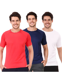 Vector X - Solid Men Round Neck T-Shirt 100 % Polyester (Pack of 3)