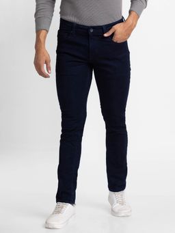 Spykar - Blue Indigo Cotton Super Slim Fit Tapered Length Jeans for Men (super Skinny)