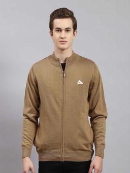 Monte Carlo - Mens Solid Brown High Neck Full Sleeve Pullover