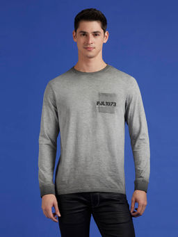 Pepe Jeans - Grey Graphic Print Full Sleeve T-Shirt