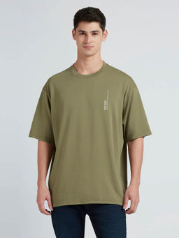 Pepe Jeans - Green Back Print Half-Sleeve Oversized T-Shirt