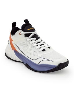 Red Tape - Men Textured White and Orange Lifestyle Sneakers