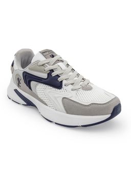 Red Tape - Men Lace Up Round Toe White and Navy Blue Sneakers