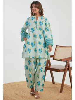 Autumnlane - Samragi Ocean Pure Cotton Kurta and Pant with Dupatta (Set of 3)