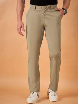 Club York - Men Khaki Solid Trouser