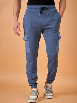 Club York - Men Blue Solid Joggers
