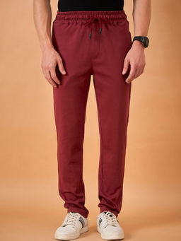 Club York - Men Wine Solid Trackpant