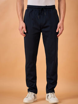Club York - Men Navy Blue Solid Trackpant