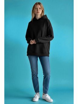 ASHTAG - Rhinestone Women Black Hoodie