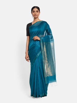 Fabindia - Cotton Silk Maheshwari Woven Sari without Blouse