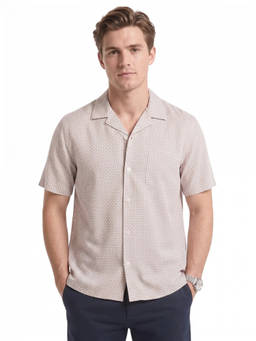 Michael Kors - Brown Tile Print Linen Shirt (XS)