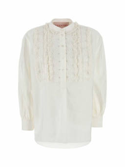 Valentino - White Cotton Blend Blouse (S)