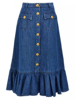 Valentino - Blue Denim Skirt (28)