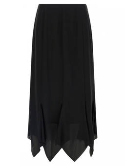Valentino - Black Crpe De Chine Skirt