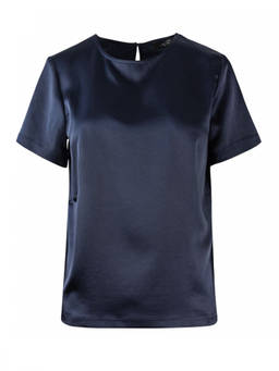 Weekend Max Mara - Blue Solid Round Neck T-Shirt