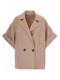 Weekend Max Mara - Beige Solid Notched Lapel Trench Coat