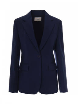Weekend Max Mara - Blue Solid Notched Lapel Blazer