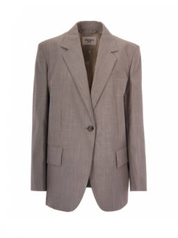 Weekend Max Mara - Brown Solid Notched Lapel Blazer