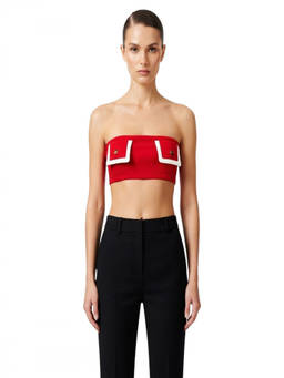 PRADA - Red Solid Strapless Top (M)