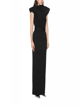 SOLACE London - Black Boat Neck Maxi Dress